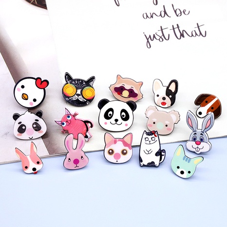 South Korea's new trend resin acrylic cartoon animal brooch panda rabbit puppy pin badge's discount tags
