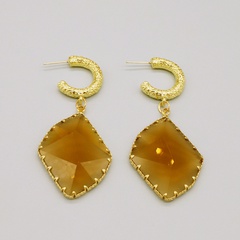 retro geometric crystal earrings fashion pendant earrings ear hooks
