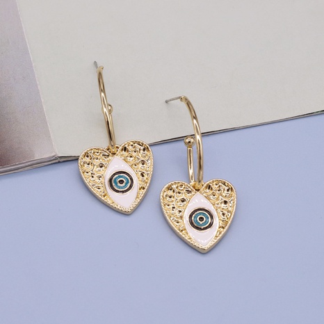 retro personality alloy Turkish devil eye heart earrings ethnic style earrings's discount tags