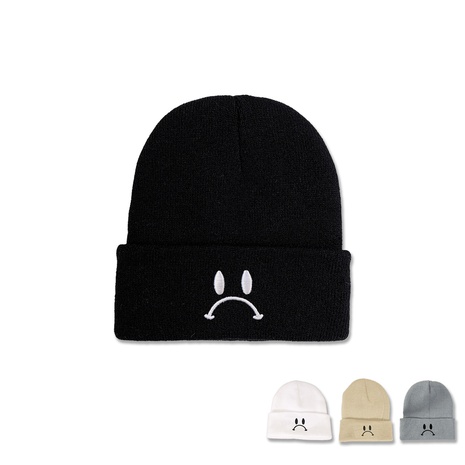 fashion hard trend warm embroidered ear protection knitted hat's discount tags