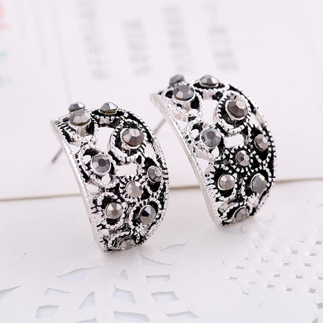 Bohemian National Style Retro Hollow Water Drop Exaggerated Stud Earrings's discount tags