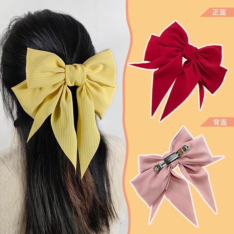 New girl bow hairpin double large chiffon hairpin wholesale's discount tags