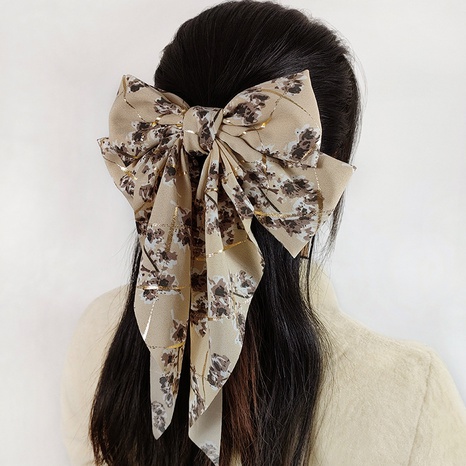 Korean small floral girl bow hairpin fabric head clip female's discount tags
