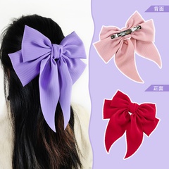 Koreanische Schleife Haarnadel Chiffon Doppelfederclip Mode Haarspange
