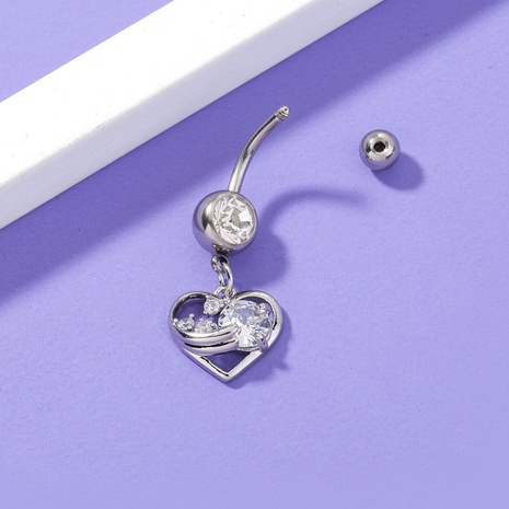 Navel Nail Heart Shaped Navel Ring Piercing Jewelry  NHDB570215's discount tags