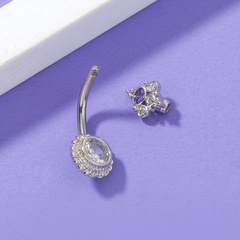 2021 European and American Purple Crown Zircon Belly Button Nail Fashion Piercing Jewelry