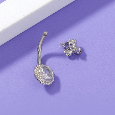 2021 European and American Purple Crown Zircon Belly Button Nail Fashion Piercing Jewelry  NHDB570222's discount tags