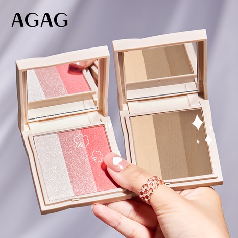 gradient three-color high-gloss repairing one-piece blush shadow plate's discount tags