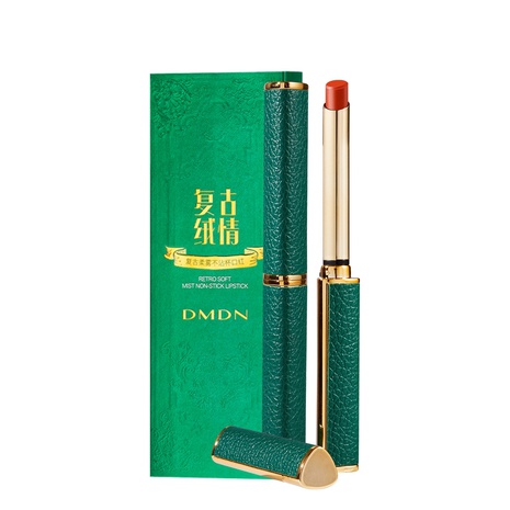 Retro velvet lipstick silk smooth and hidden lip lines color dark green leather soft mist lipstick's discount tags