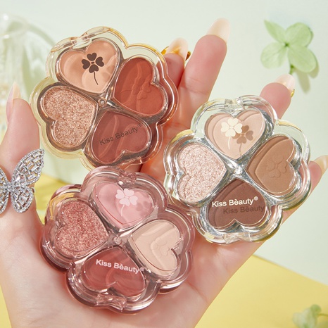 four-leaf clover four-color eyeshadow palette earth color nude makeupmatte eyeshadow's discount tags