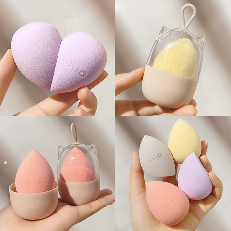 wet and dry makeup powder puff Hydrophilic polyurethane makeup egg's discount tags