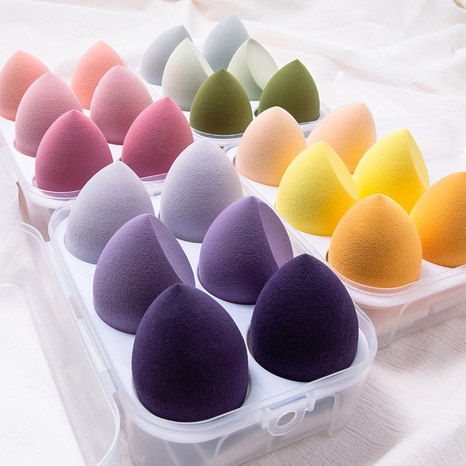 Juego de huevos de maquillaje No comer polvo Esponja suave Huevo seco y húmedo Puff con caja de almacenamiento's discount tags