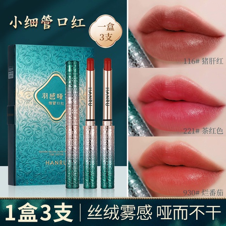 misty thin tube lipstick set long-lasting 3 colors makeup lipstick's discount tags