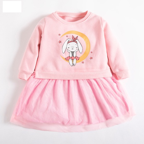 children's clothing new girls' long-sleeved fleece children's dress's discount tags