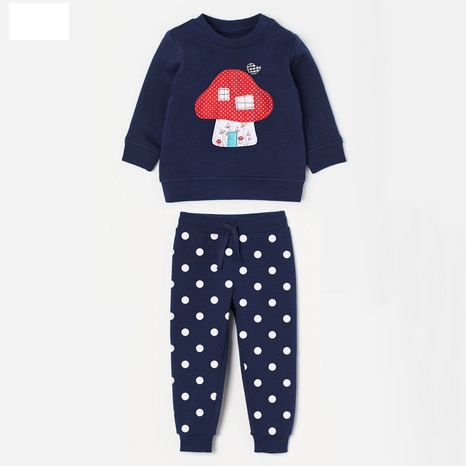 children's fleece set autumn and winter new long-sleeved thick children's set's discount tags