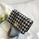 Checkered pattern lock chain small square messenger bagpicture7
