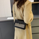 Korean plaid printed autumn and winter oneshoulder messenger small square bagpicture9