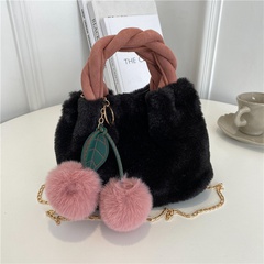 Cute plush cherry autumn and winter single shoulder messenger bag