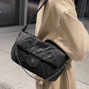 nouveau sac de messager de manteau rembourr de texture de chane rhombique en nylon de modepicture8