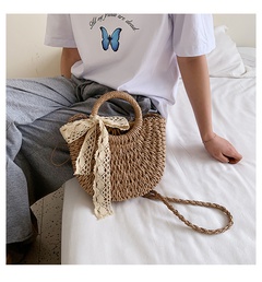 Lightweight vegetable basket straw woven small bag new trendy fashion lace female bag