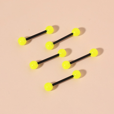 Soft liver acrylic luminous mixed color straight barbell tongue nails's discount tags