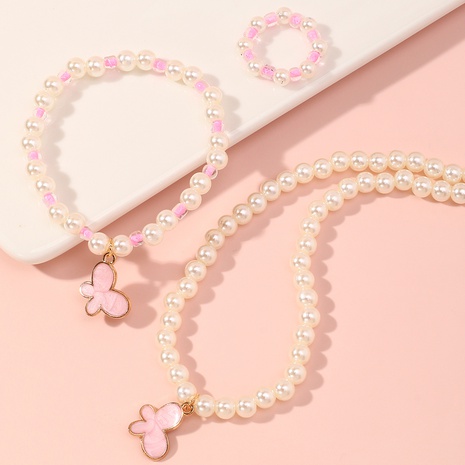 Anillo de pulsera de collar de perlas de mariposa de estilo coreano's discount tags