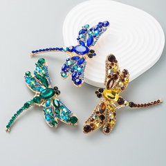Alloy diamond super flash dragonfly cartoon brooch female pin wholesale