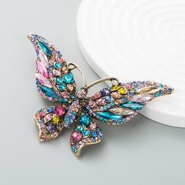 Retro new crystal rhinestone butterfly brooch fashion animal insect lady broochpicture23