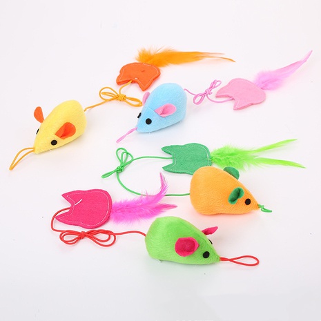 wholesale pet toys new cute color series plush mouse cat toy  NHSUJ507673's discount tags