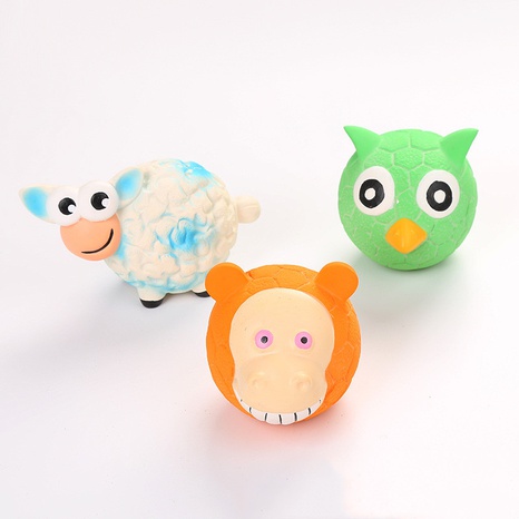 wholesale pet toys new cartoon animal head latex sounding toy dog toy NHSUJ507660's discount tags