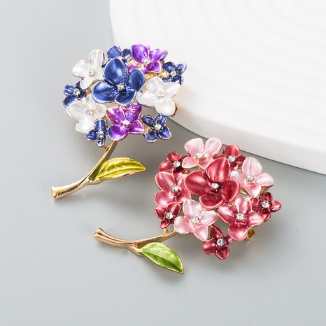 Broche de flor de goteo de diamantes de imitación de moda accesorios de broche simple's discount tags