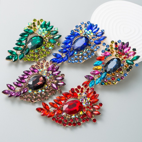 European and American alloy diamond-studded flower brooch female wholesale  NHLN518088's discount tags
