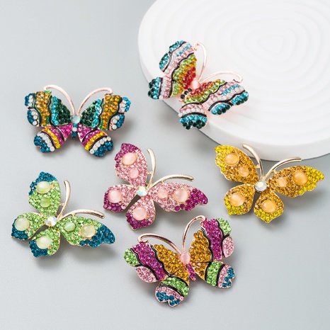 Broche de mariposa de diamante lleno de super hadas con diamantes de aleación europea y americana's discount tags