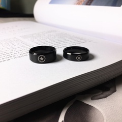 Fashion sports titanium steel ring hip-hop male and female couple ring