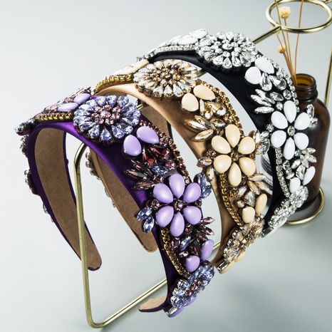 European and American fashion baroque retro palace style flower rhinestone headband's discount tags