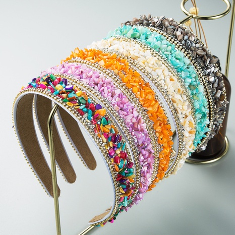 female colorful stone decoration headband Korean style spring new hair accessories NHLN509271's discount tags