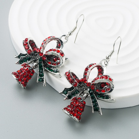 Nouvelles boucles d'oreilles de Noël en alliage de mode en strass de Noël's discount tags