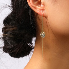 female long tassel rose flower zircon crystal earrings light luxury earrings