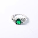 simple style green zircon ladies copper ring light luxury big gem ringpicture7