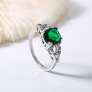 simple style green zircon ladies copper ring light luxury big gem ringpicture9