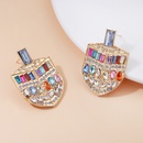 European and American new creative shield shape alloy diamond earrings wholesalepicture5