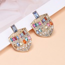 European and American new creative shield shape alloy diamond earrings wholesalepicture6