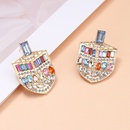 European and American new creative shield shape alloy diamond earrings wholesalepicture7