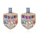 European and American new creative shield shape alloy diamond earrings wholesalepicture8