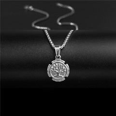 European and American Simple Stainless Steel Tree of Life Italian Lucky Tree Necklace