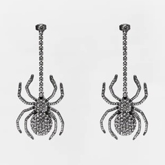 retro long spider rhinestone earrings creative trend insect earrings jewelry