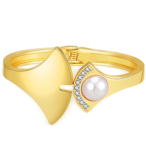 Glossy Irregular Diamond Fashion Open Asymmetrical Pearl Bracelet NHBD509579's discount tags