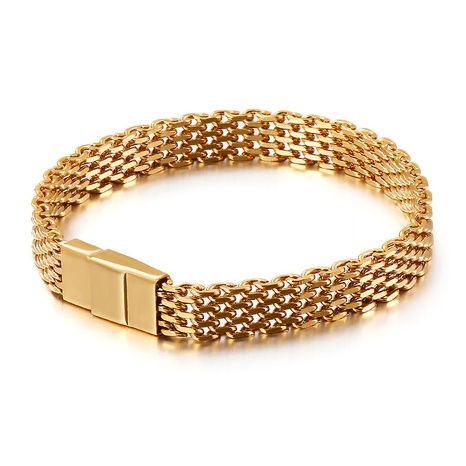 bracelet pour femme à mailles creuses en acier au titane européen à la mode's discount tags