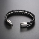Korean titanium steel braided leather bracelet mens braceletpicture10