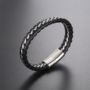 Korean titanium steel braided leather bracelet mens braceletpicture11